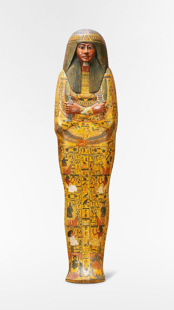 Inner coffin of Khonsu (1279&ndash;1213 B.C.) Egyptian art. Original public domain image from The MET Museum. Digitally…