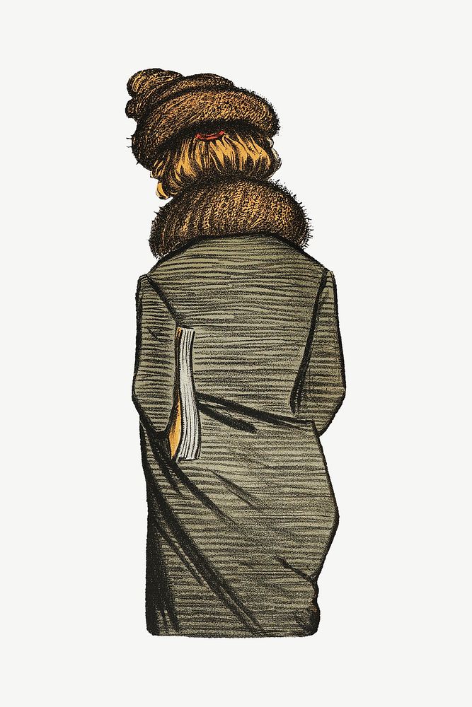 Victorian woman, rear view illustration by J. M. Barrie psd.  Remixed by rawpixel. 