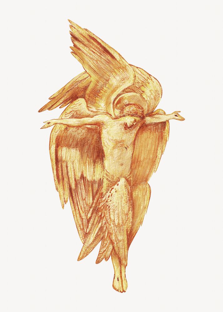 Angel, vintage illustration by Sir Edward Coley Burne-Jones.  Remixed by rawpixel. 