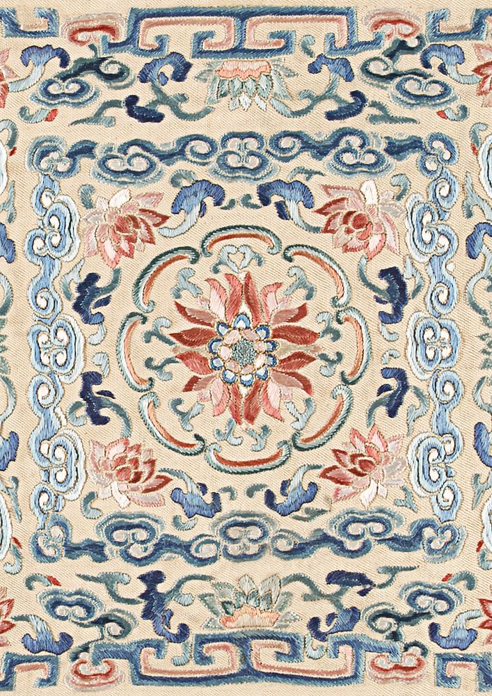 Vintage flower panel background, Chinese design.  Remixed by rawpixel.