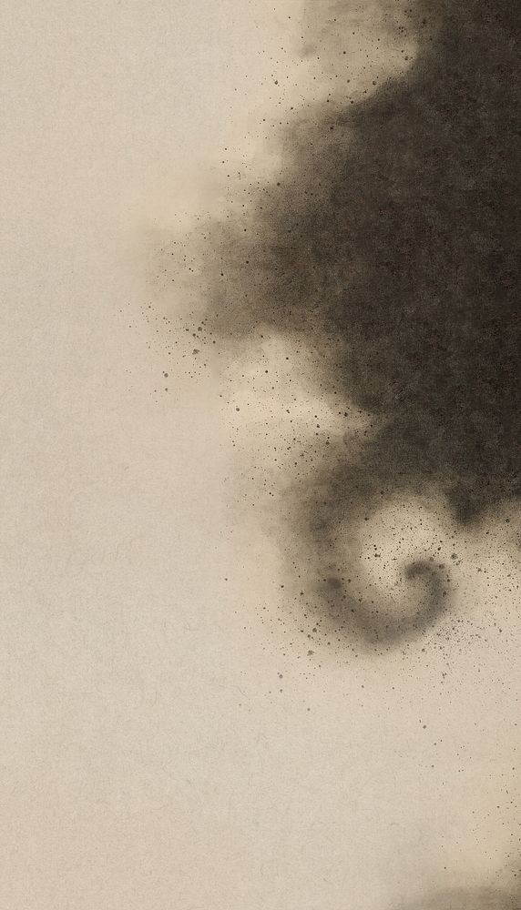 Black smoke border iPhone wallpaper, beige textured design.  Remixed by rawpixel.