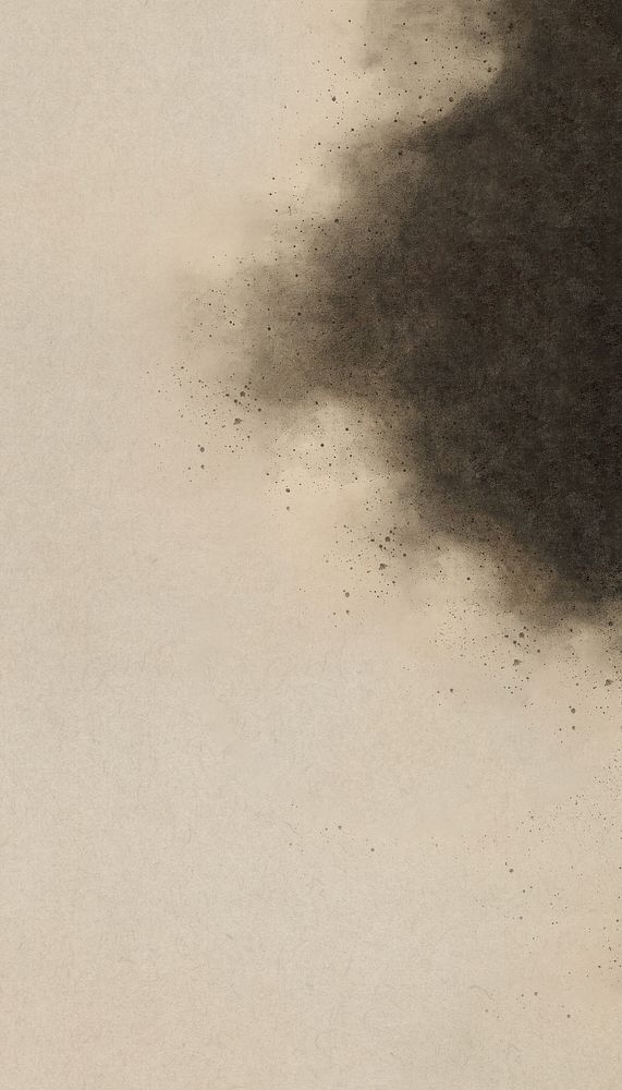 Black smoke border iPhone wallpaper, beige textured design.  Remixed by rawpixel.