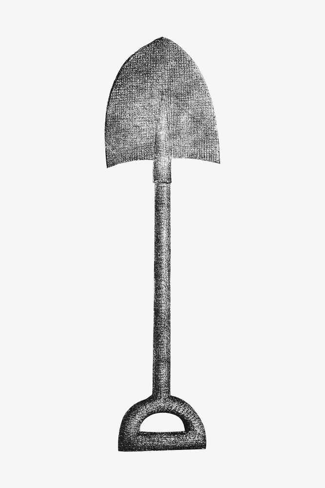 Shovel, vintage gardening tool illustration.  Remixed by rawpixel. 
