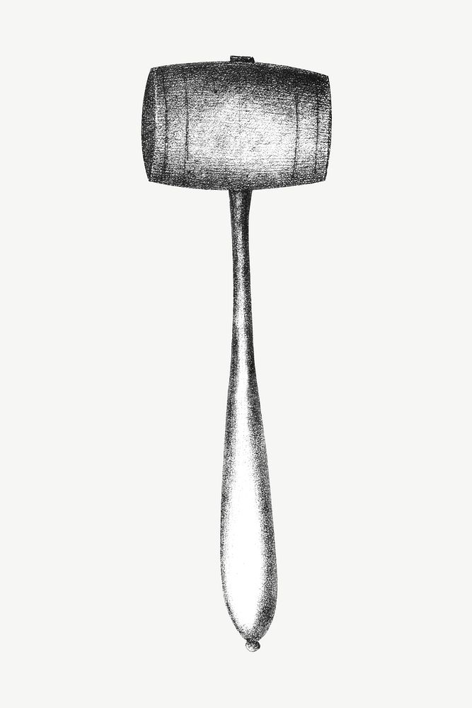 Hammer, vintage gardening tool illustration psd.  Remixed by rawpixel. 