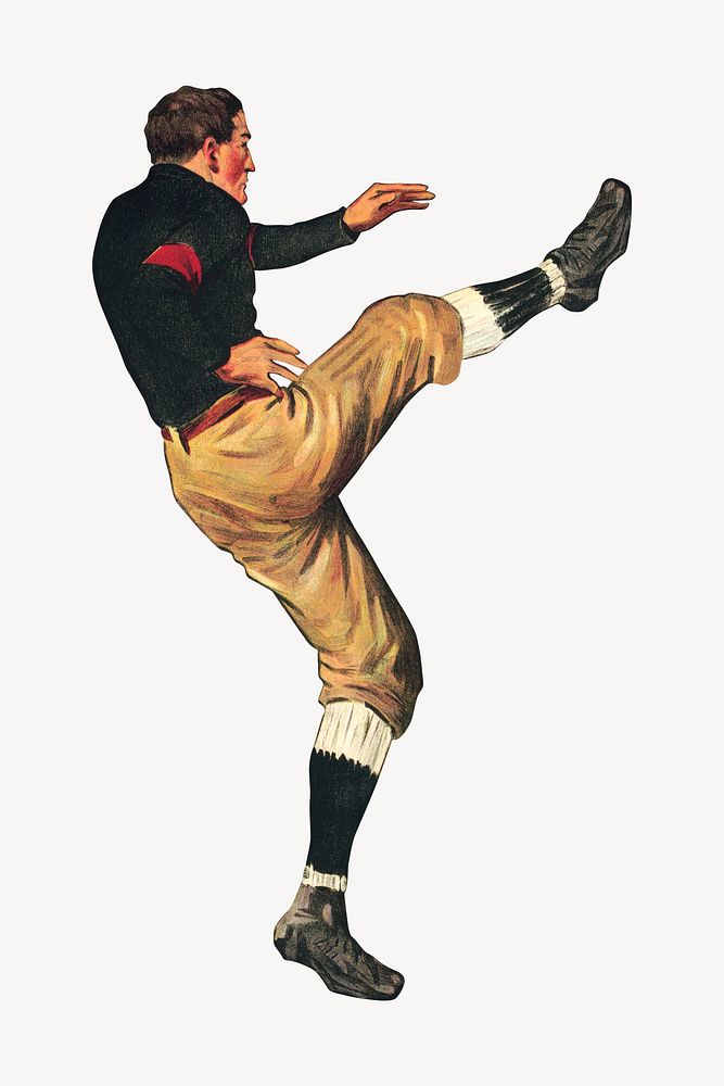 Male athlete, vintage illustration.  Remixed by rawpixel. 