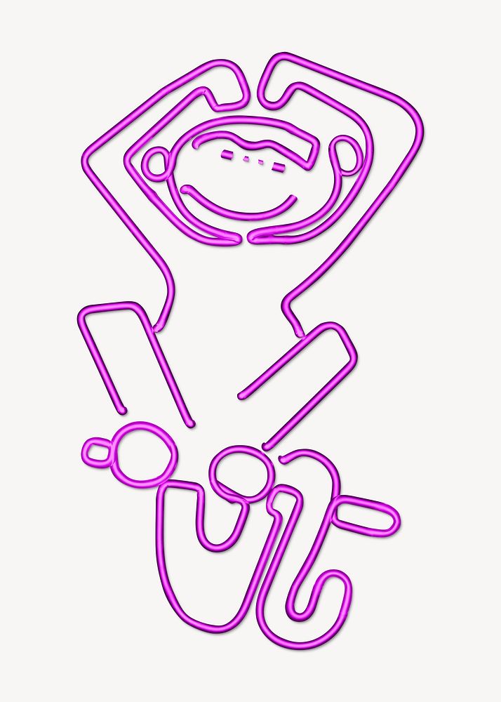 Purple monkey, neon sign.  Remixed by rawpixel. 