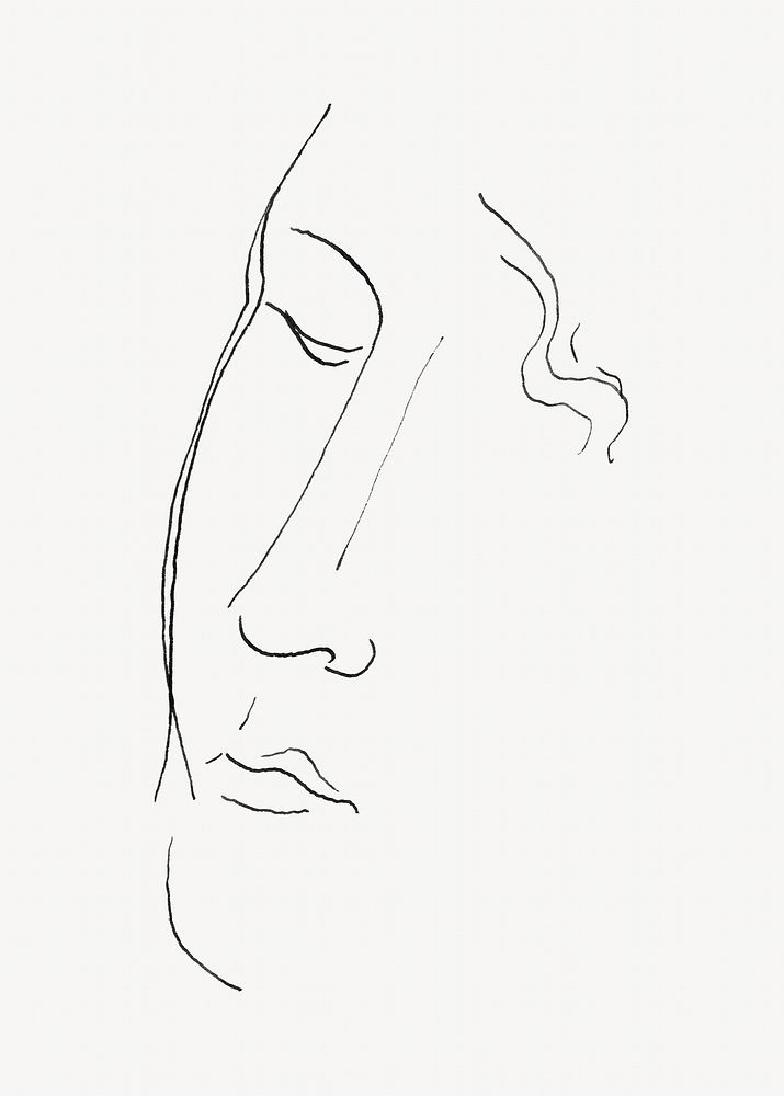 Woman's face, vintage illustration by Mikulas Galanda.  Remixed by rawpixel. 