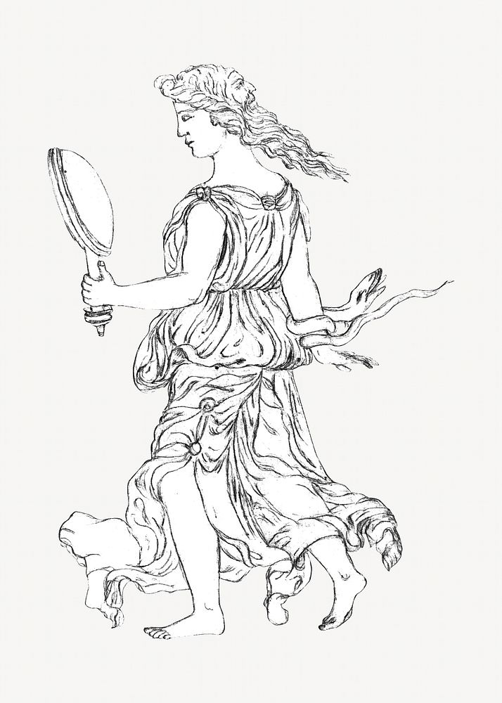Greek Goddess, vintage woman illustration by James Bruce.  Remixed by rawpixel. 