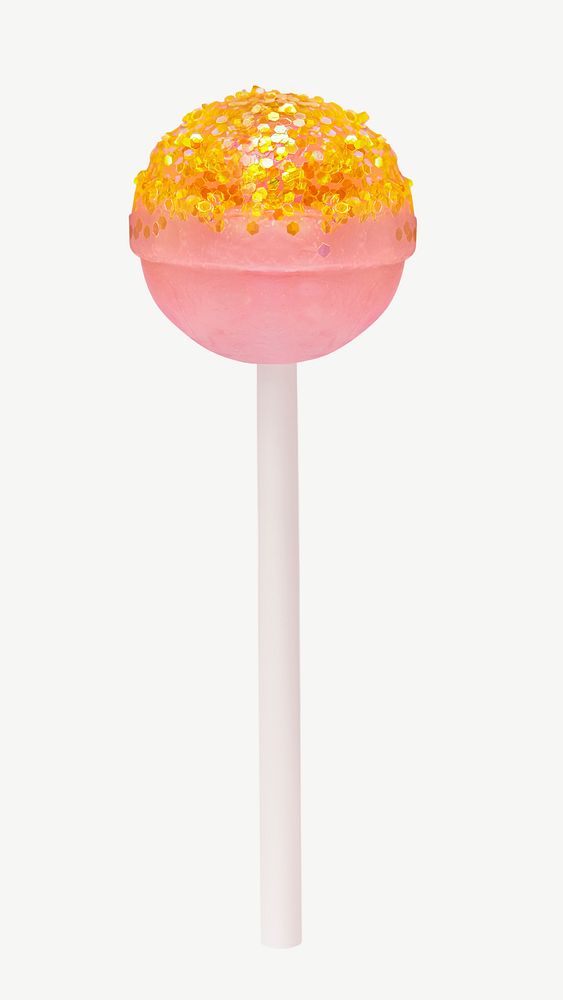 Pink lollipop gold glitter psd