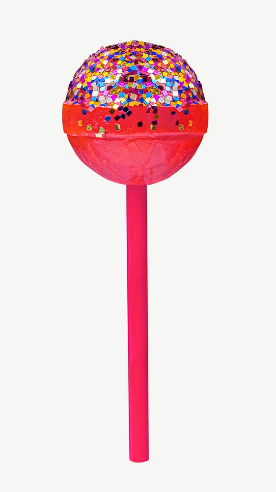 Red lollipop colorful glitter psd