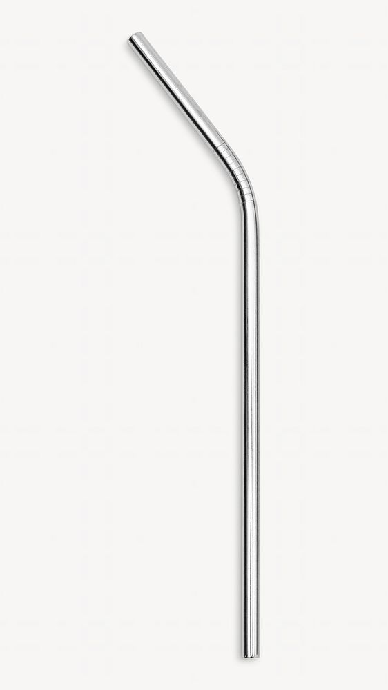 Metal straws, isolated object on white