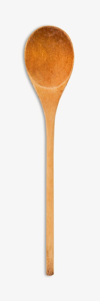 Wooden spoon, isolated object on white