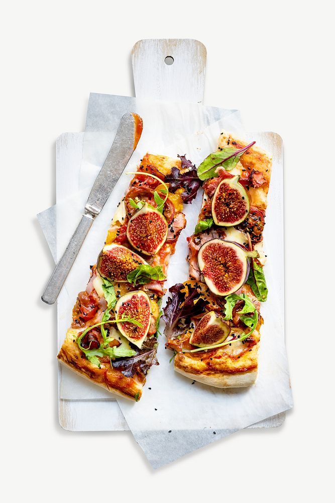 Fusion figs pizza mediterraneans dish collage element psd