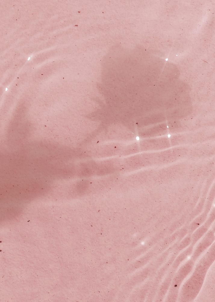 Pink sparkly water background, flower shadow aesthetic