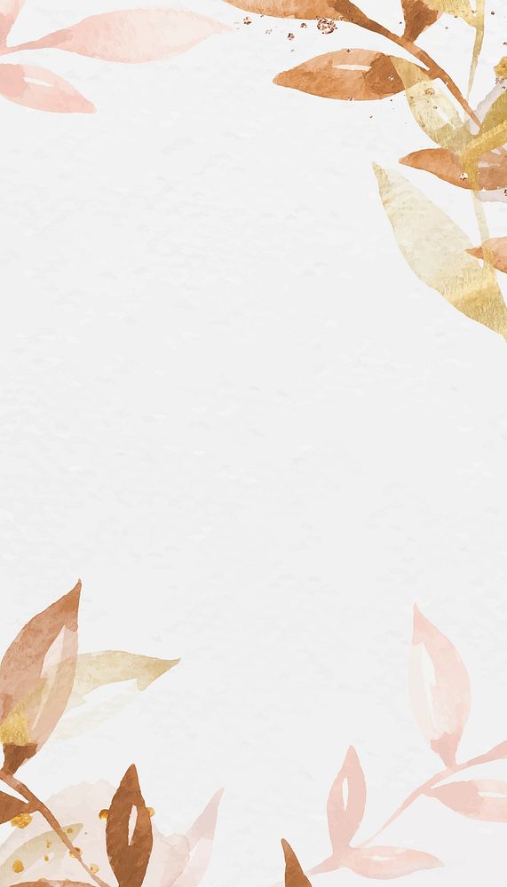 Watercolor Autumn leaf iPhone wallpaper, seasonal aesthetic