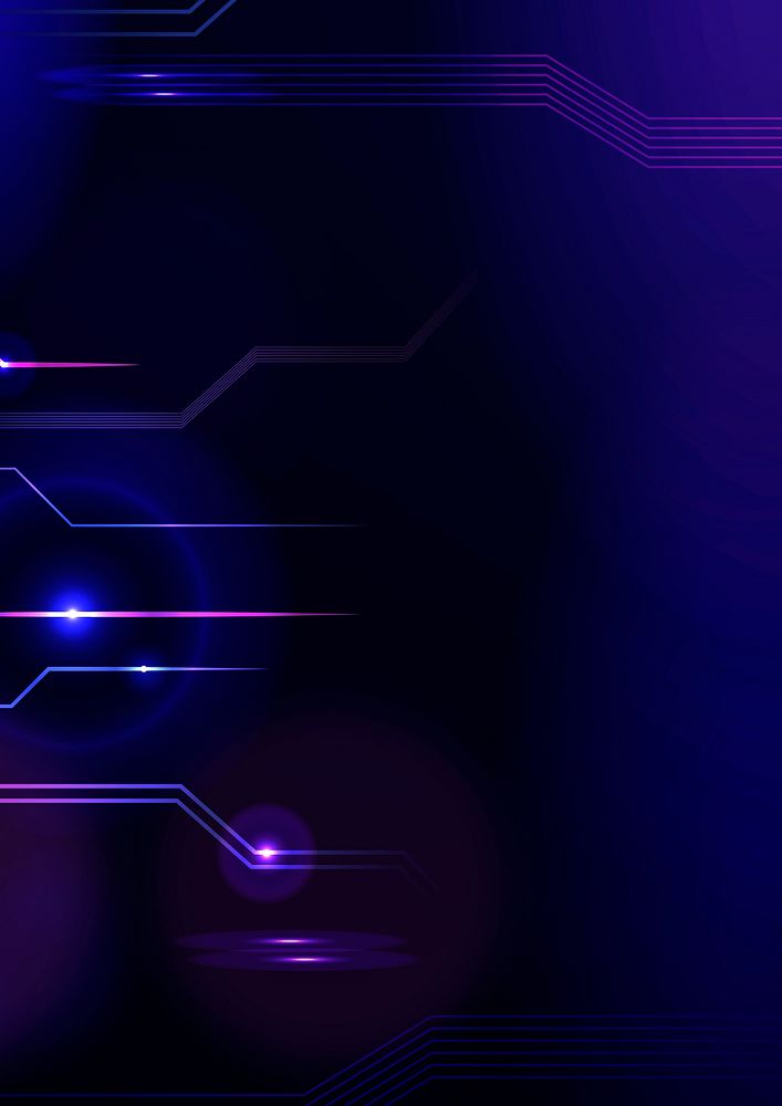Neon technology background, dark purple design