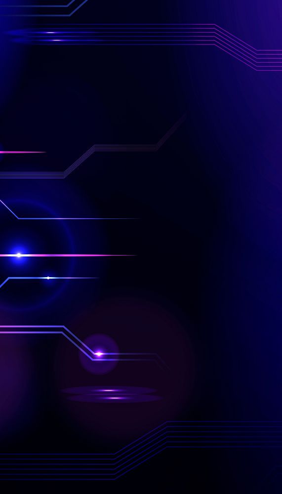 Neon technology mobile wallpaper, dark purple design