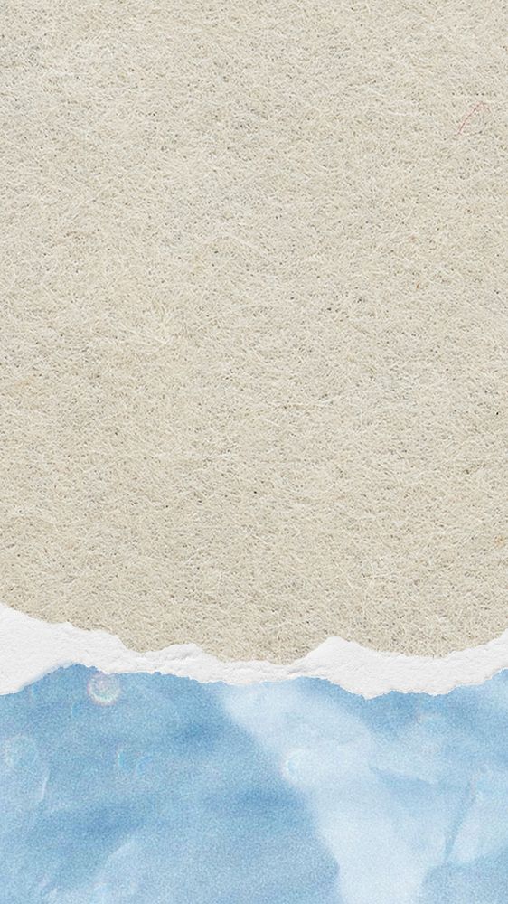 Beige paper textured mobile wallpaper, blue ripped paper border