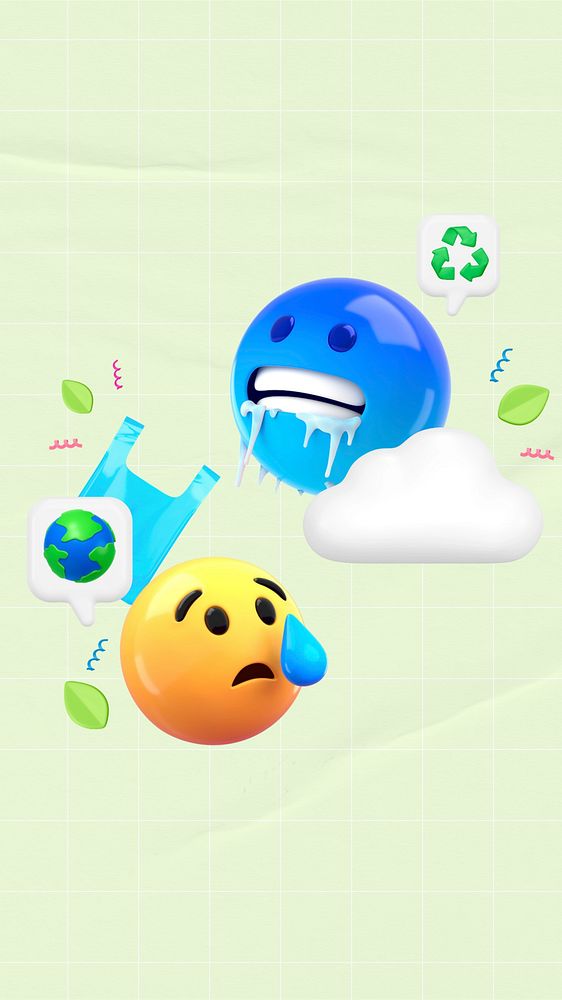 3D climate change emoticon illustration