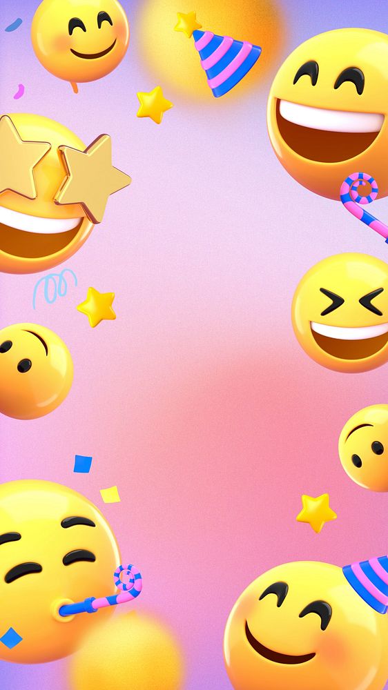 Party emoticons frame mobile wallpaper