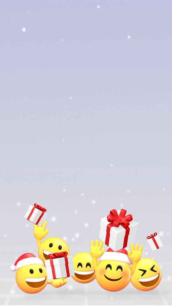 Christmas gifts mobile wallpaper, 3D emoji illustration 