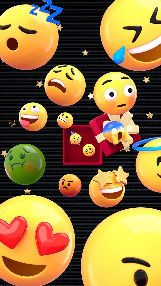 3D emoticons phone wallpaper, cute background