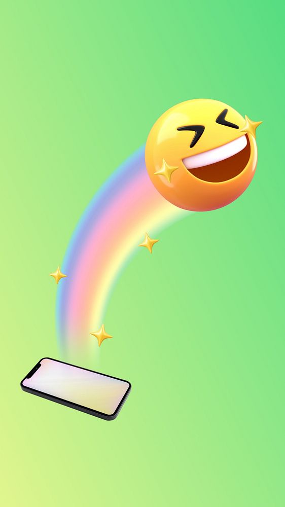 3D happy emoticon iPhone wallpaper, mobile phone design