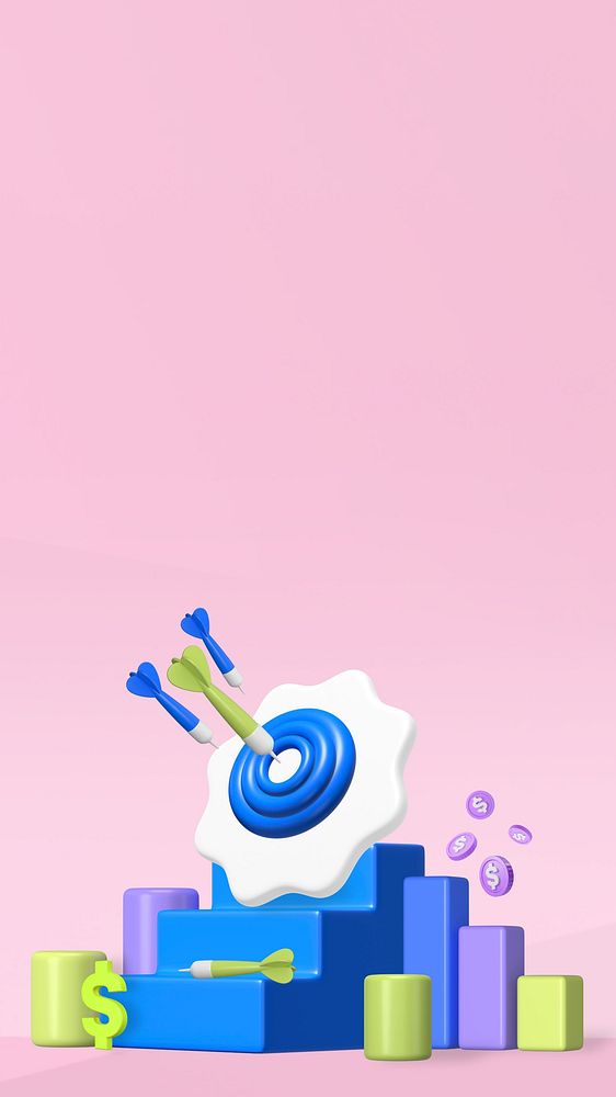 Target market 3D iPhone wallpaper, pink background