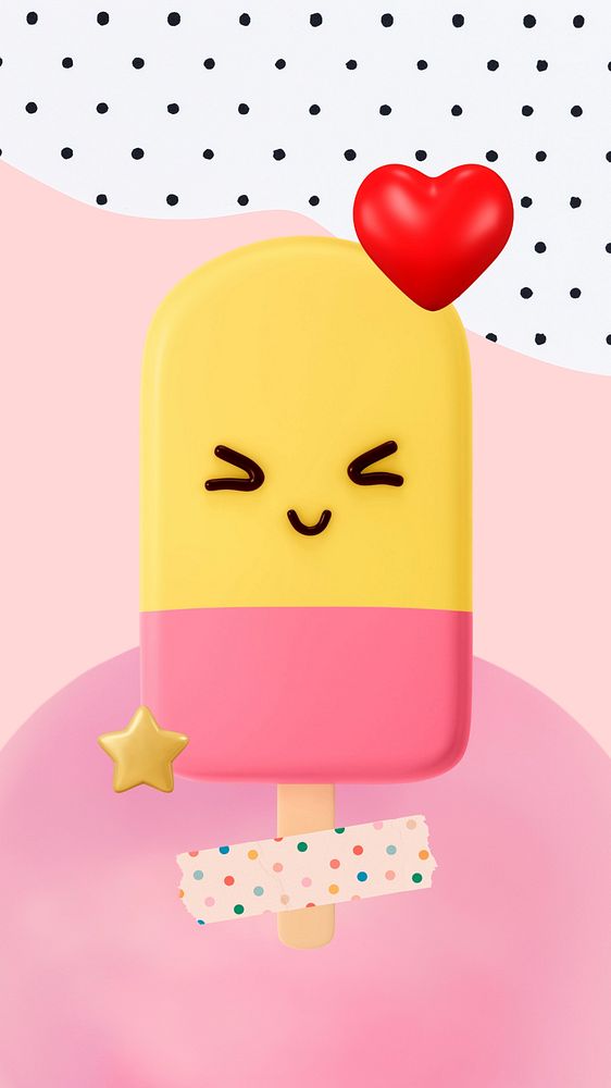 Cute pink ice-cream iPhone wallpaper