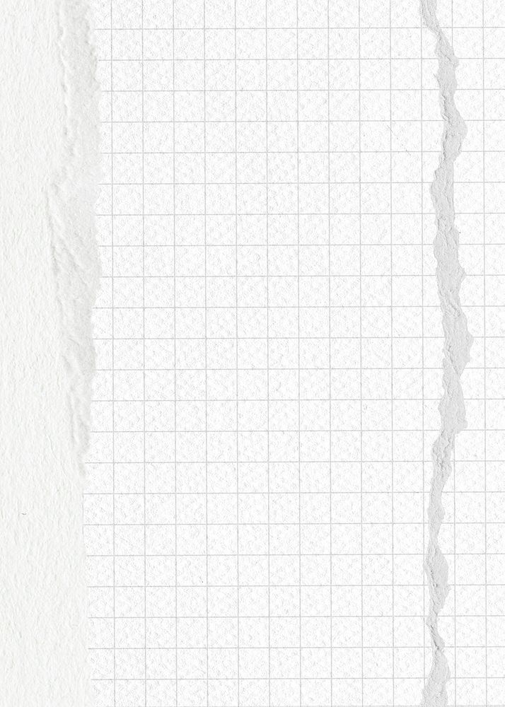 Off-white grid patterned background, ripped paper border