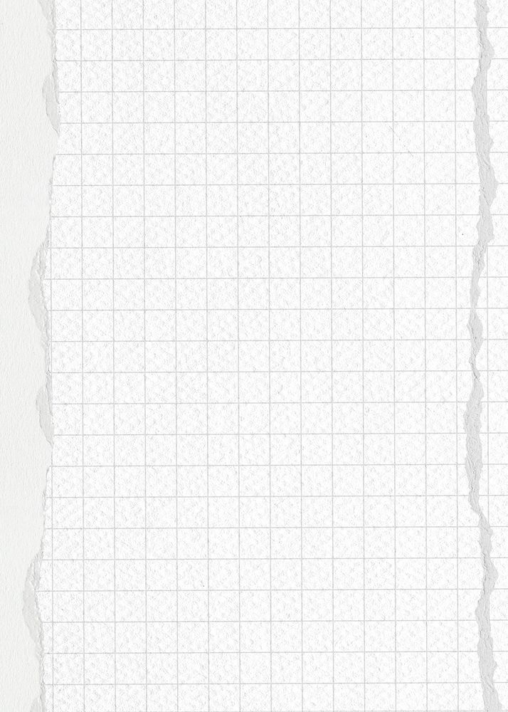 Off-white grid patterned background, ripped paper border