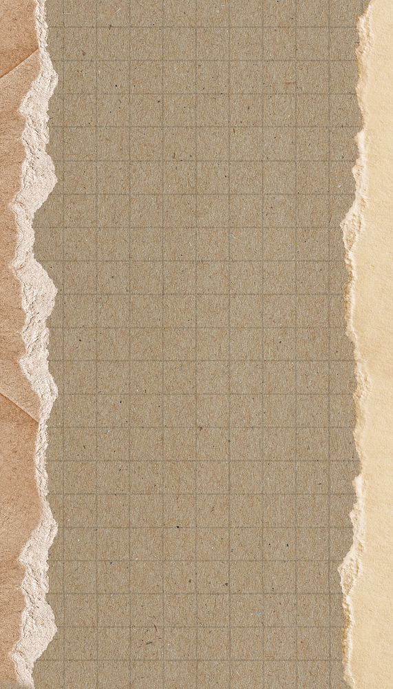 Brown grid patterned iPhone wallpaper, ripped paper border