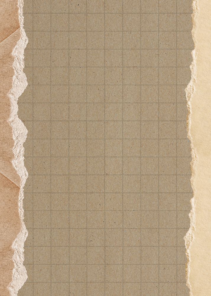 Brown grid patterned background, ripped paper border