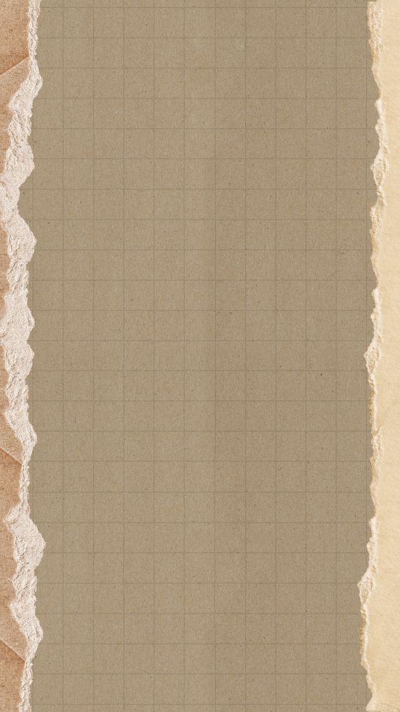 Brown grid patterned iPhone wallpaper, ripped paper border