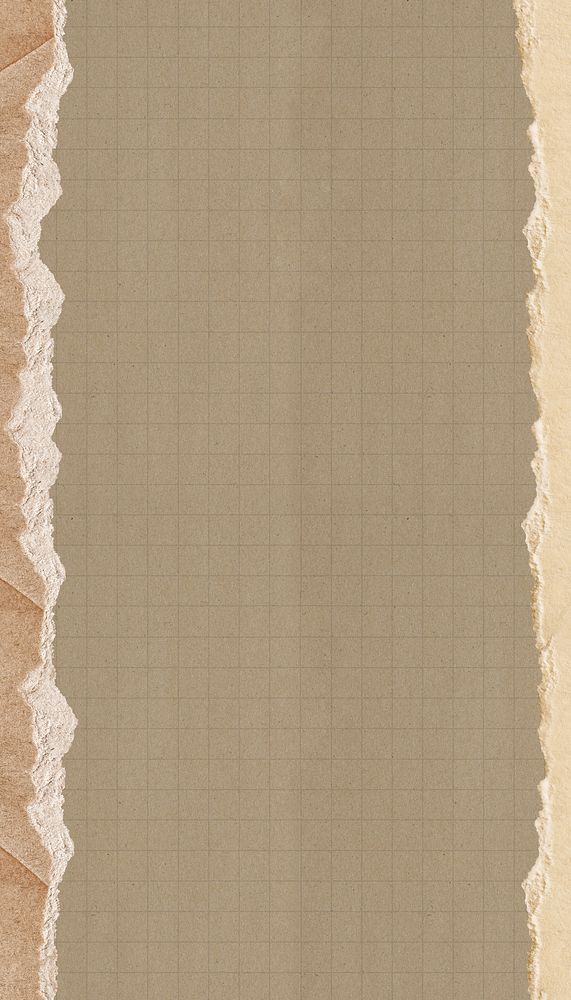 Brown grid patterned iPhone wallpaper, ripped paper border