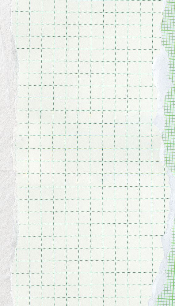 Pastel green grid iPhone wallpaper, ripped paper border