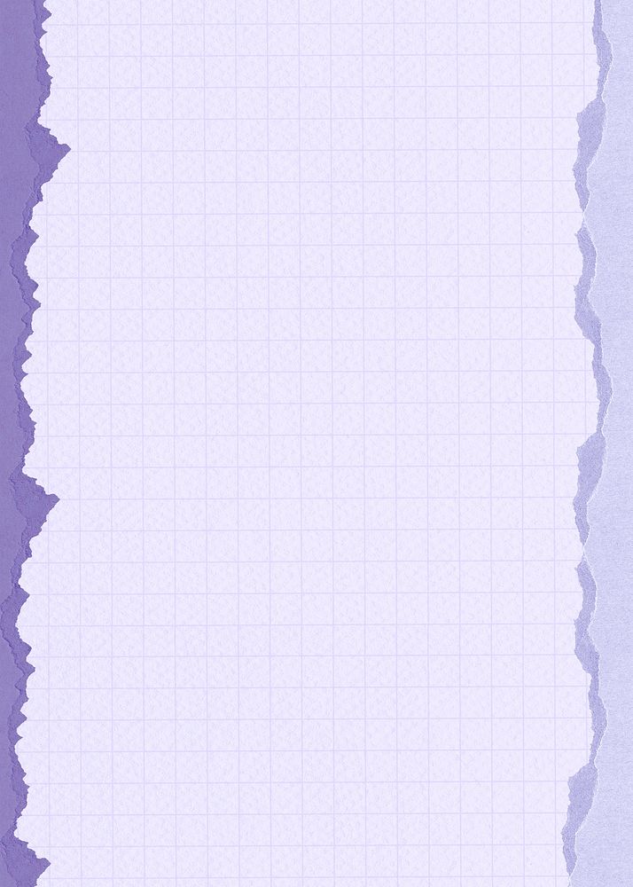 Pastel purple grid background, ripped paper border