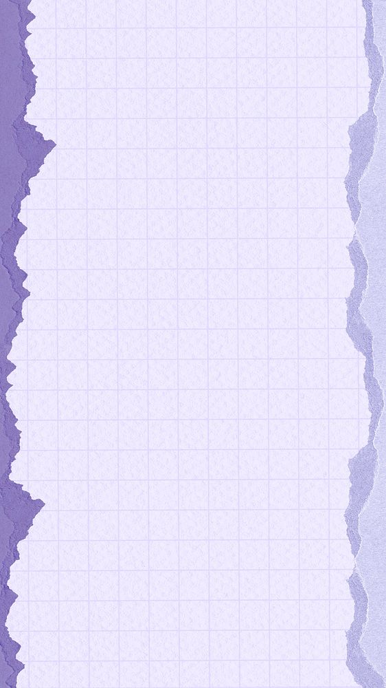 Pastel purple grid iPhone wallpaper, ripped paper border