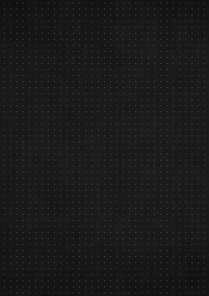 Black dotted grid background, minimal design