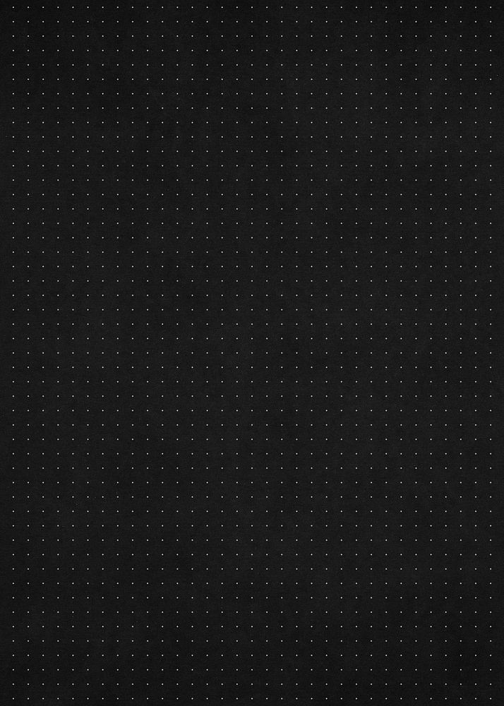 Black dotted grid background, minimal design