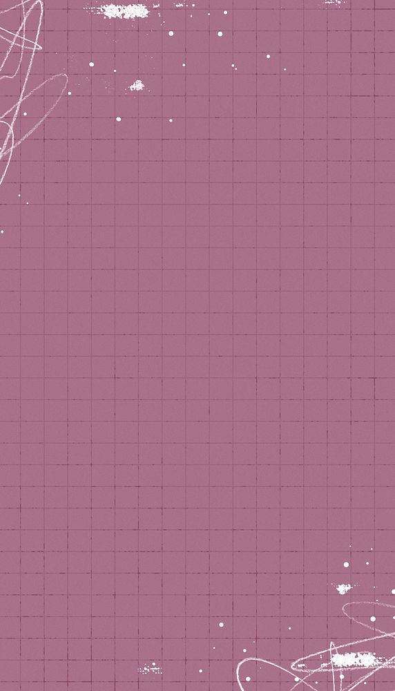 Pink grid pattern iPhone wallpaper, scribble border