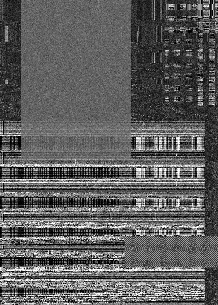 VHS glitch background, black and white design