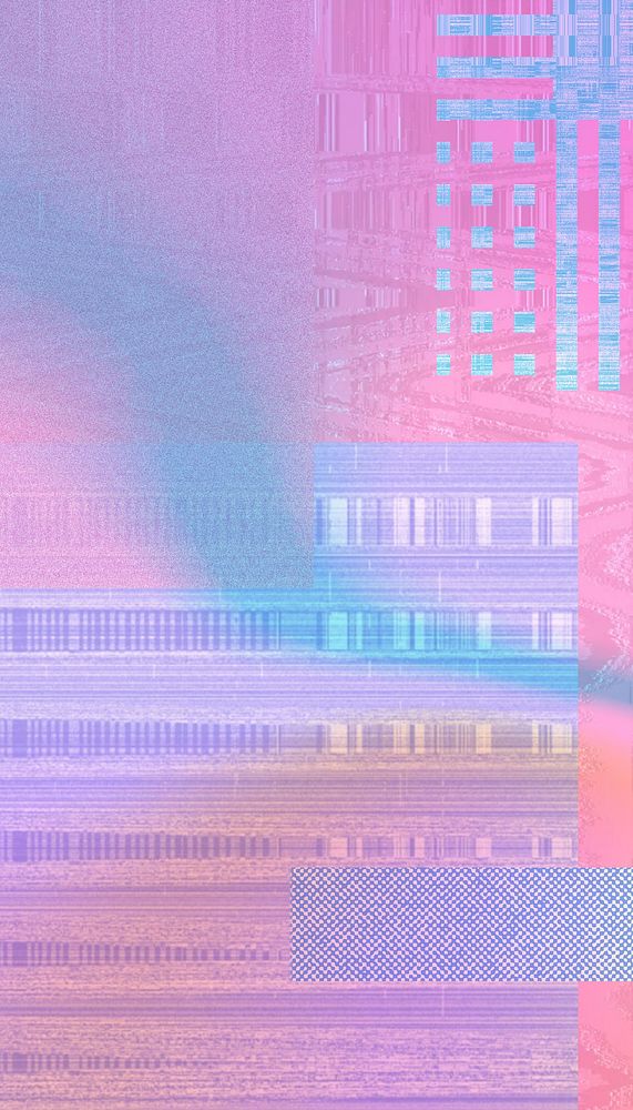 Pink VHS glitch iPhone wallpaper, colorful design
