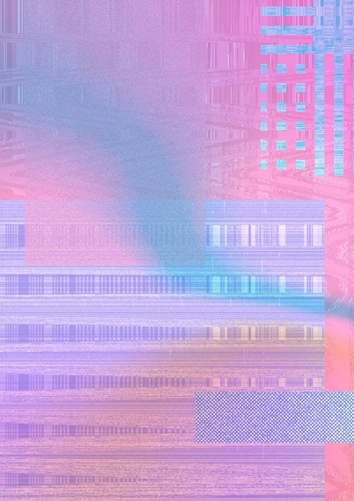 Pink VHS glitch background, colorful design