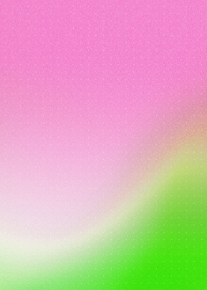 Pink gradient background, green wave border