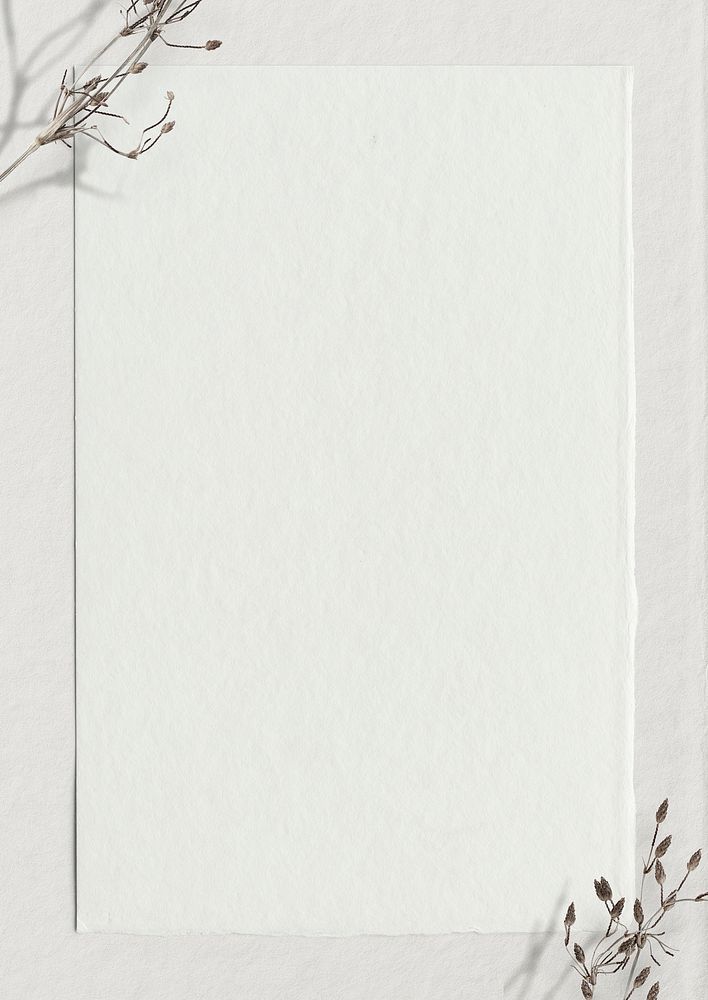 Flower border, off-white paper background