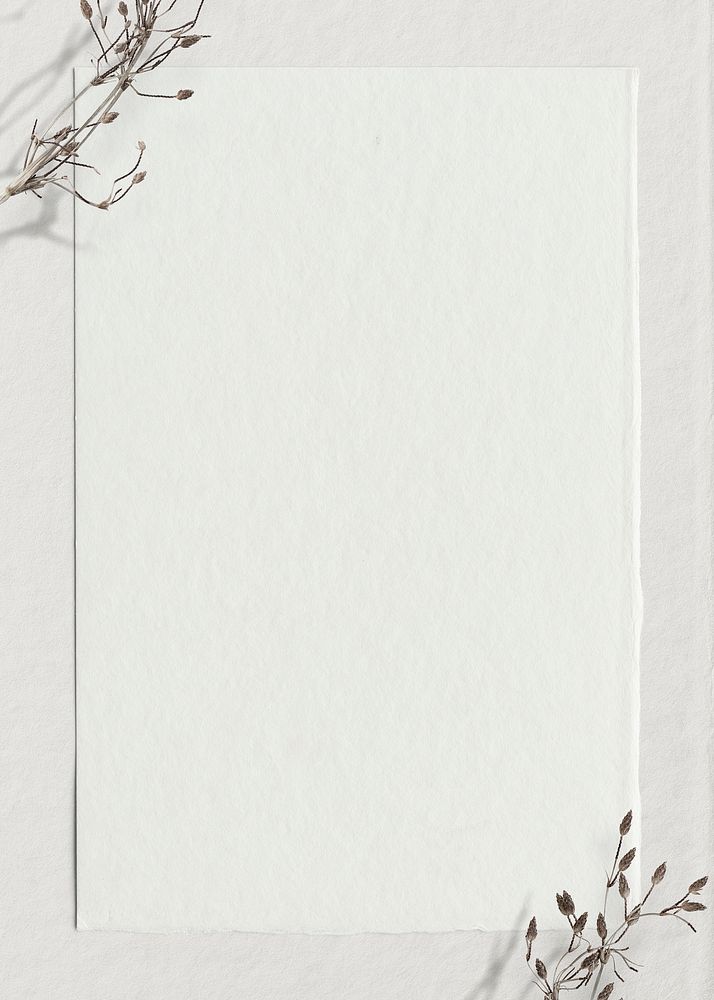 Flower border, off-white paper background