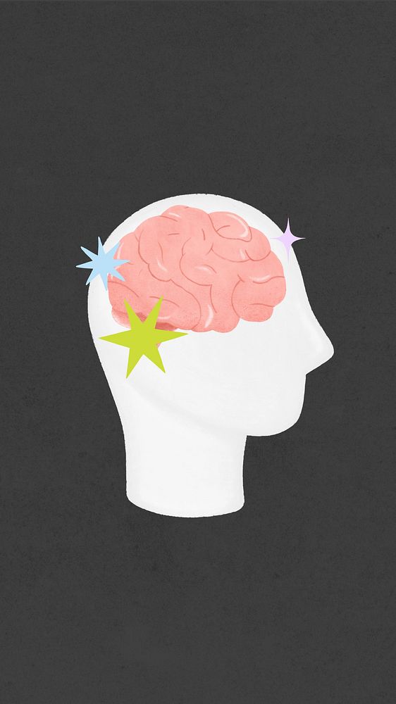 Human brain head iPhone wallpaper, business graphic
