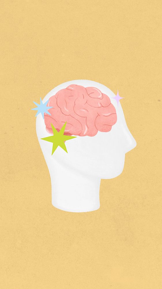 Human brain head iPhone wallpaper, business graphic