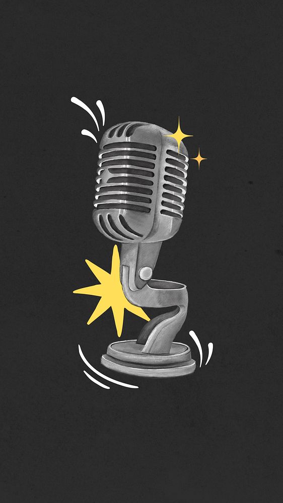 Retro microphone iPhone wallpaper, standup comedy remix